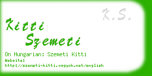 kitti szemeti business card